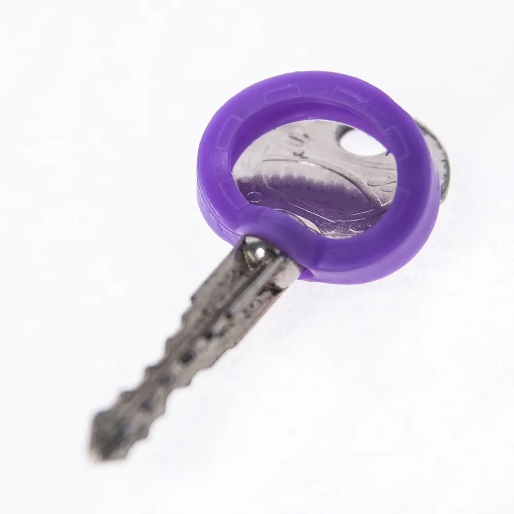 24 шт. смешанные цвета полые чехлы для ключей круглый мягкий резиновый чехол