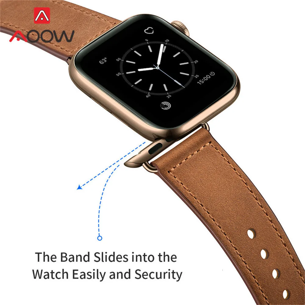 Ремешок из натуральной кожи для Apple Watch 4, 40 мм, 44 мм, 38 мм, 42 мм, высокое качество, для мужчин и женщин, ремешок для часов, браслет для iWatch 1, 2, 3