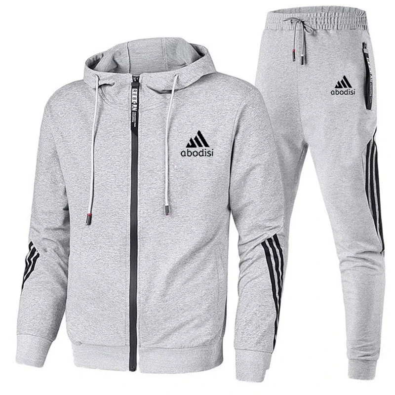 

Brand Men Tracksuit 2 Pieces Men's Jacket Casual Zipper Jackets Sportswear+Pants Sweatshirt Sports Suit Men Sets Clothing