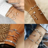 43 pcsset vintage bracelet set for women bracelet for women ladies round geometric design bangles crystal stone jewelry