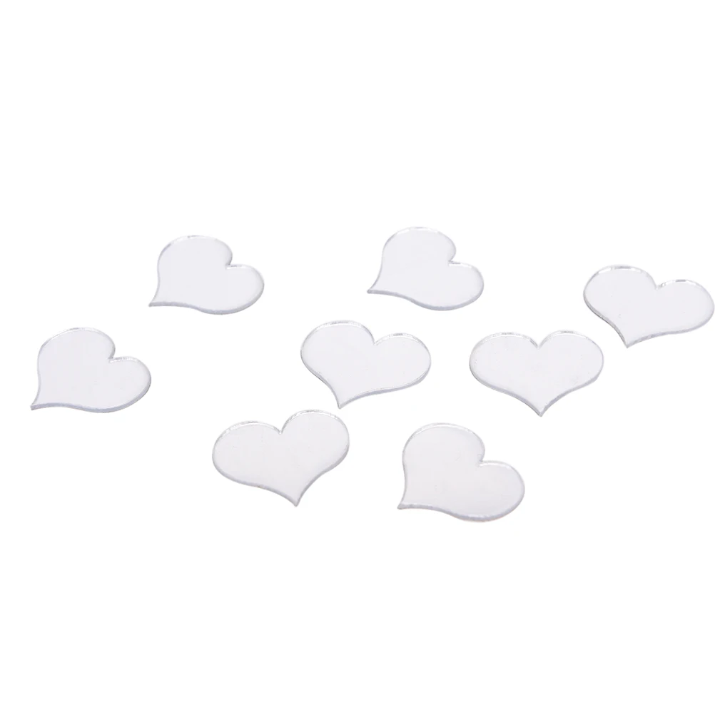 ZLinKJ 100 шт. 3D Самоклеящиеся обои в форме сердца серебряные золотые акриловые