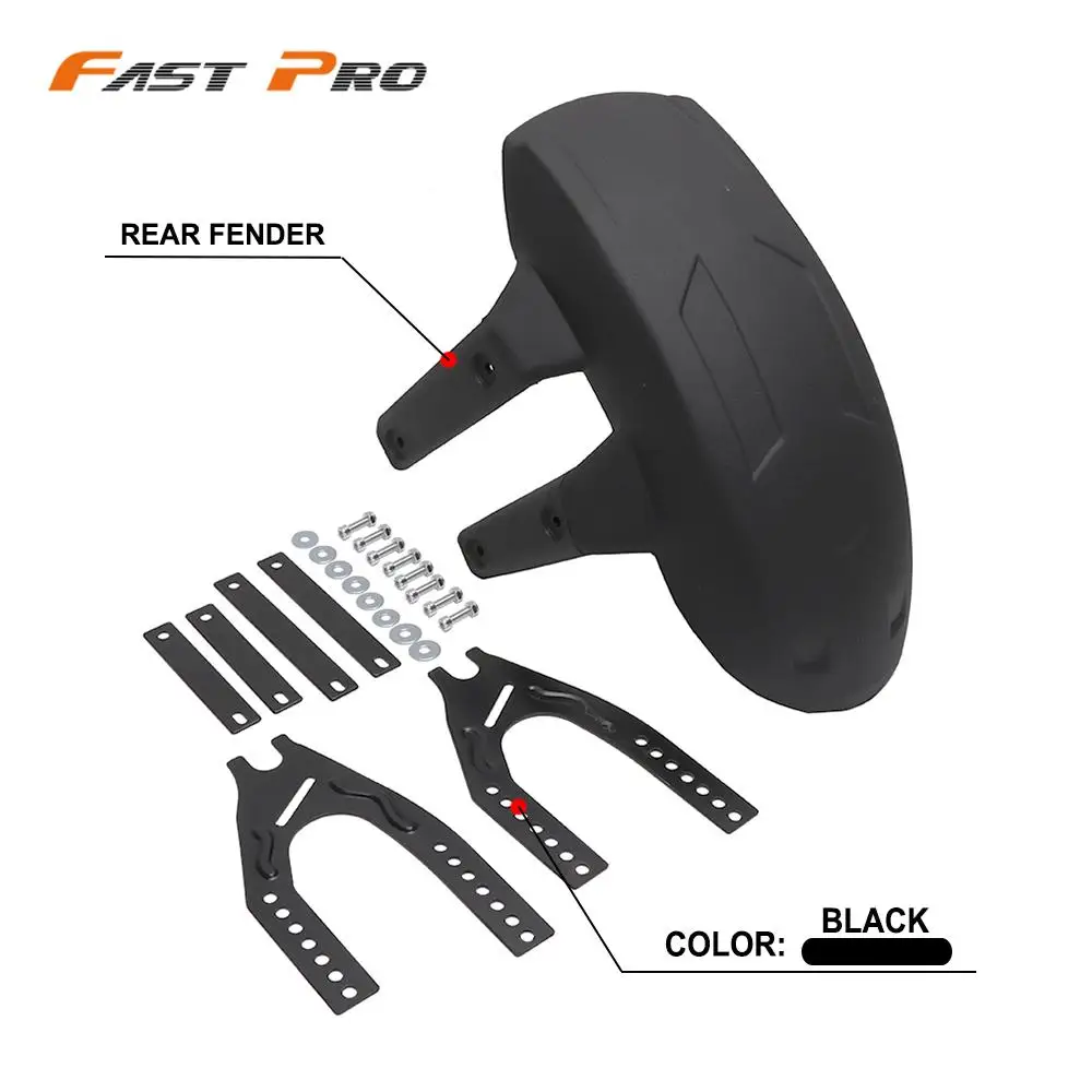 

Motorcycle Universal Rear Fender Splash Guard Rear Wheel Cover Guard Mudguard W/Bracket Accessories For 90-150mm Tires