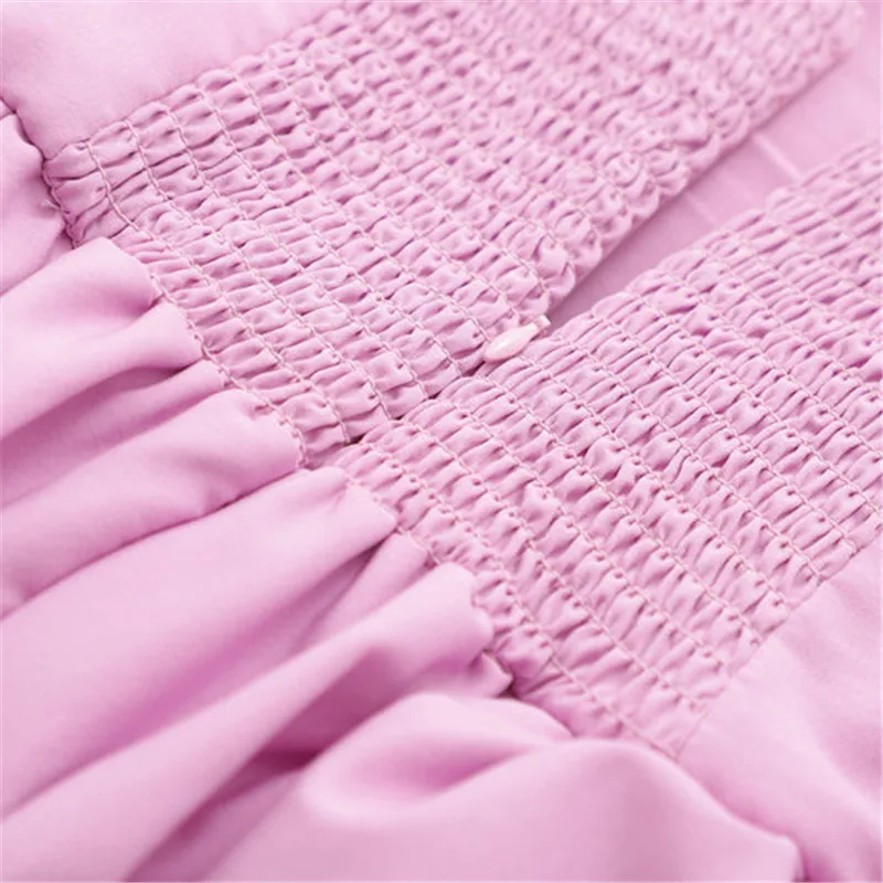 

Stylish Sweet Solid Pink Tops Elastic back zipper Short Strapless Blouse Women Elegant Zipper Sleeveless Tees Female Ladies