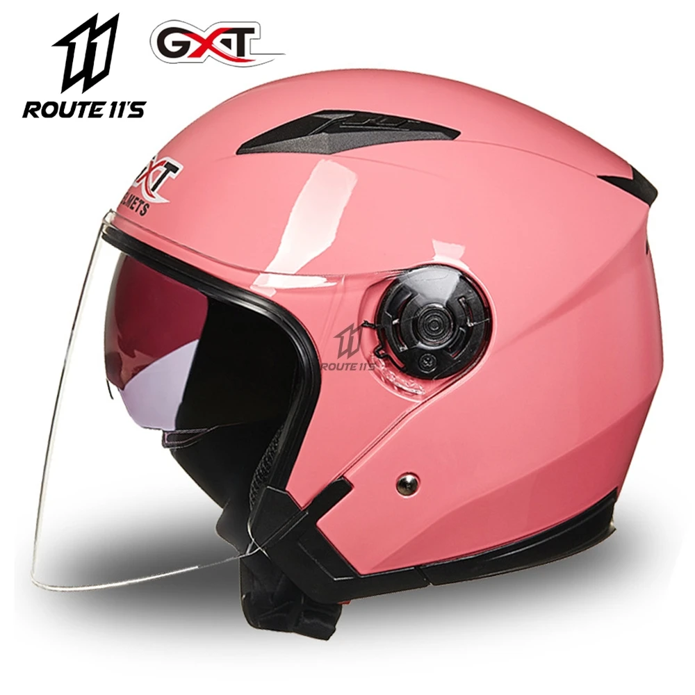 

Полулицевой мотоциклетный шлем из АБС-пластика GXT, мотоциклетный шлем, Электрический защитный шлем с двойными линзами, мотоциклетный шлем д...