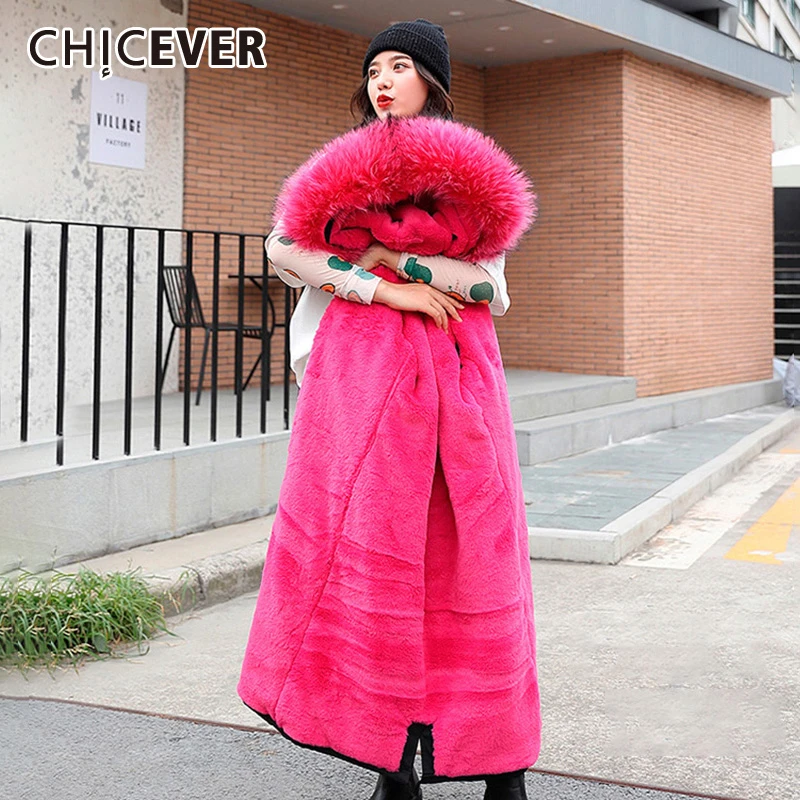 CHICEVER/Корейская туника Женское пальто с капюшоном и длинным рукавом приталенное