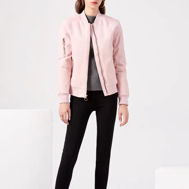 

2021 new women's fashion all-match short zipper women's jacket casual thin cotton autumn and winter jacket