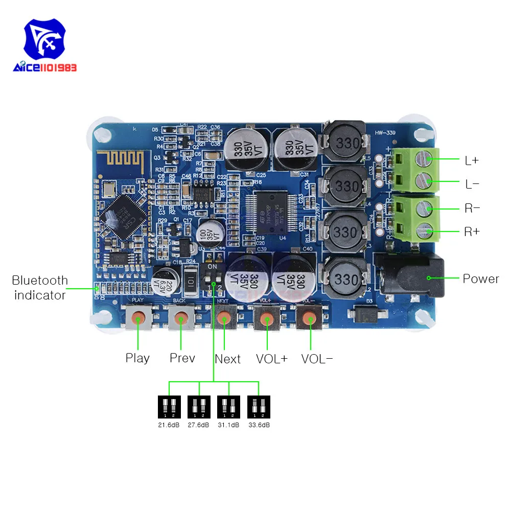 Цифровой усилитель diymore TDA7492P Bluetooth 4 0 50 Вт + плата беспроводные аудио усилители