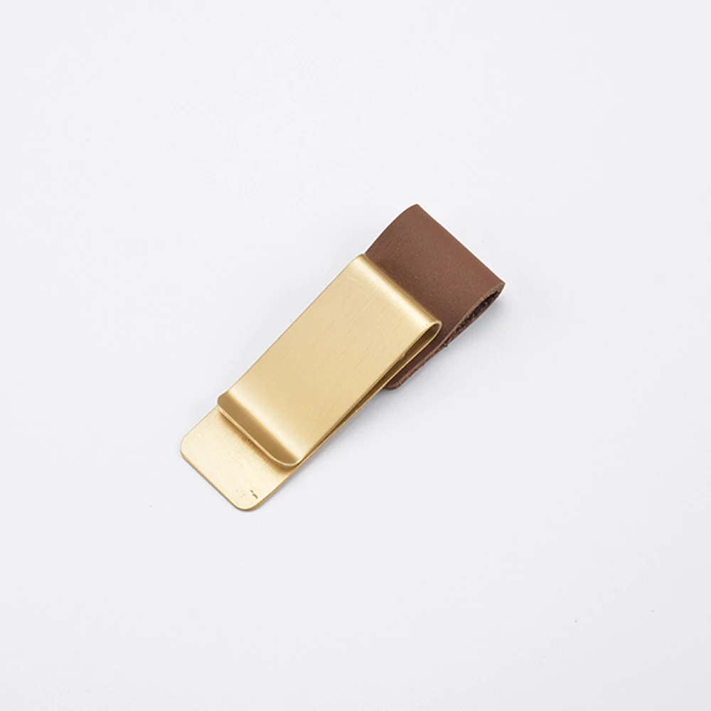 Brass Brown Натуральная кожа металлическая ручка держатель латунь нержавеющая сталь Зажим для журнал путешествий; Записная книжка планировщик аксессуар стационарные товары - Цвет: Brass Brown