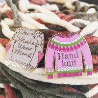 cute make wear mend sweater hard enamel pin cartoon creativity repair knitters flair brooch lapel jewelry fashion accessories