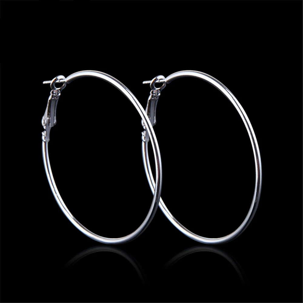 stainless steel hoop earrings for women simple big round moda feminina charm 2020 brincos para as mulheres aros mujer jewelry
