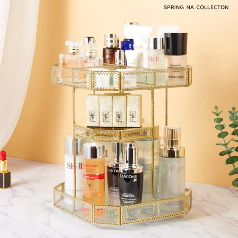 Вращающийся ящик для хранения косметики поднос макияжа глаз подставка коробка
