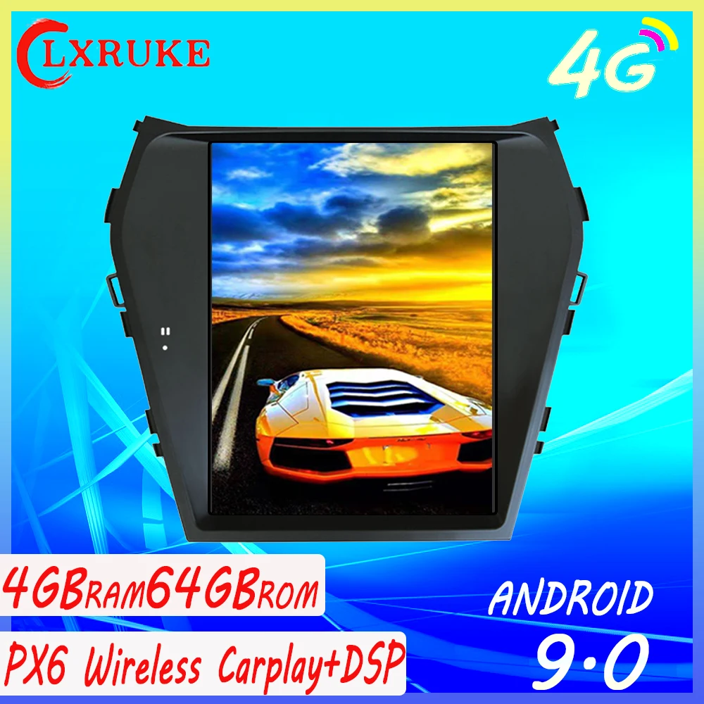 

4+64G Tesla Carplay Screen For 2013 2014 2015 2016 2017 2018 Hyundai Santa Fe ix45 Android GPS Audio Recorder Radio Navi Stereo