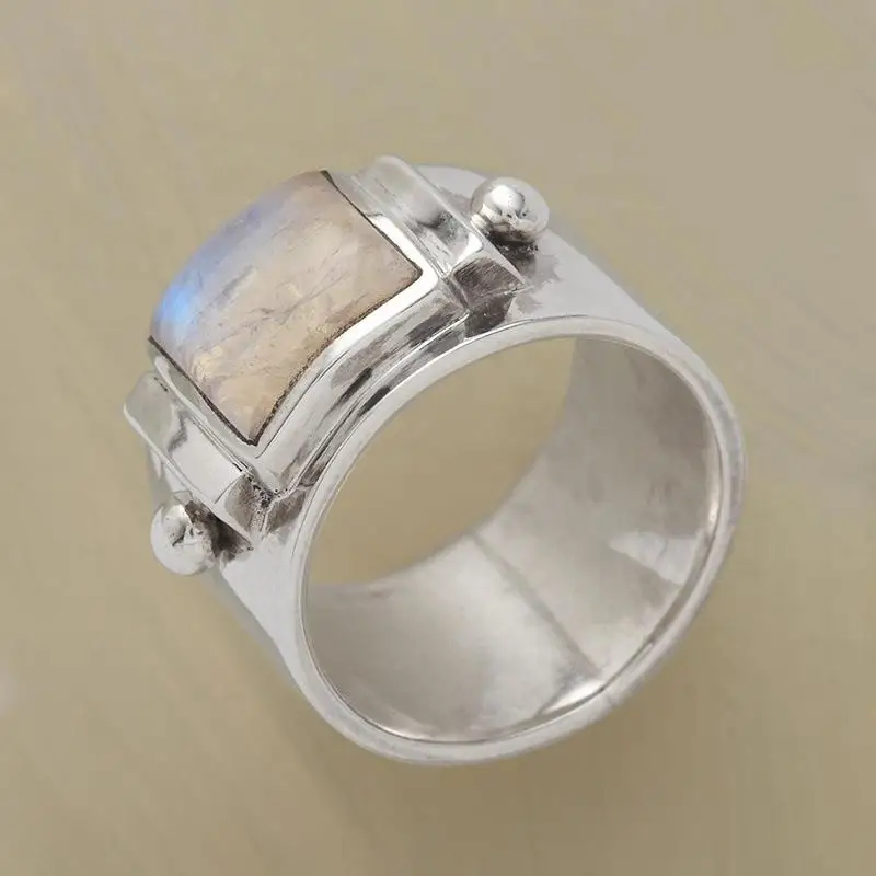 Античное кольцо с лунным камнем винтажные кольца для женщин недорогие индийское