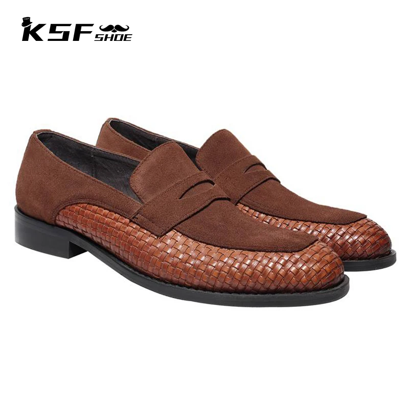 

KSF SHOE Loafers Fashion Men Shoes Genuine Leather Luxury Original Designer Best Man Shoe Party Office Dress Shoes for Men