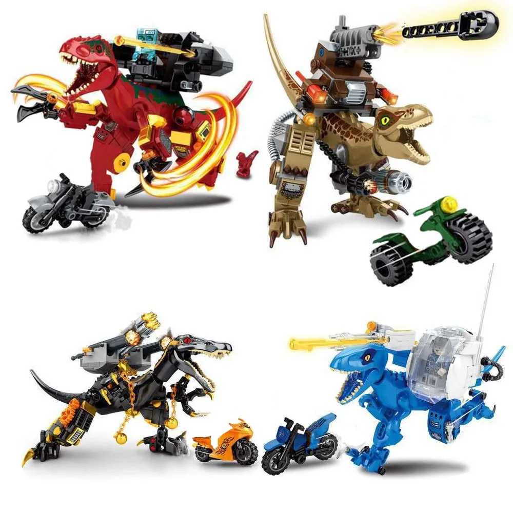 

2021 New Jurassic Camp Cretaceous Tyrannosaurus Raptor Dinosaur World Park City Building Block Figure Brick Children Toys