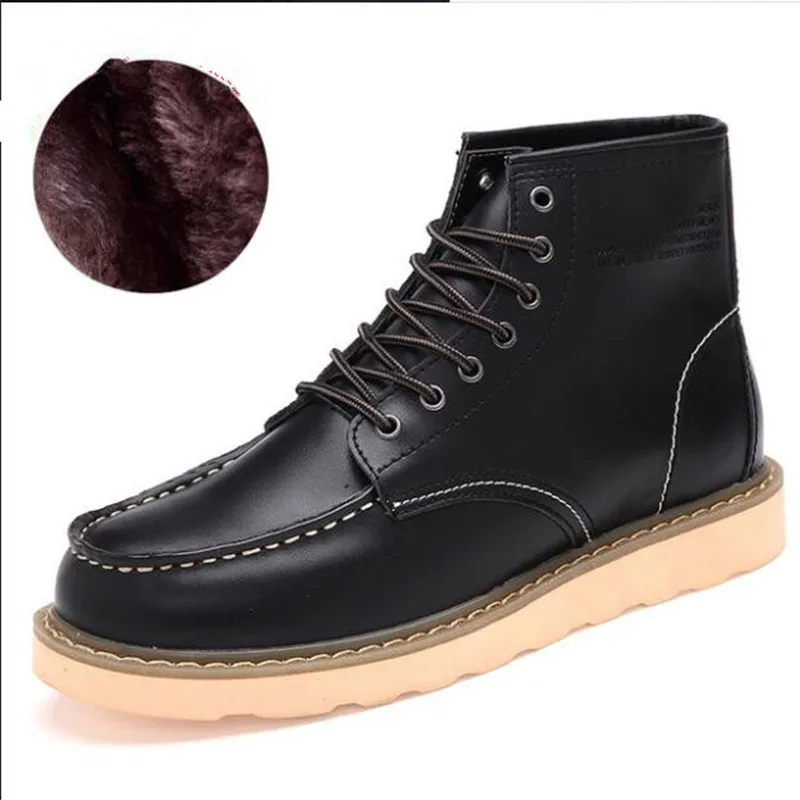 

New men's boots high to help leather warm and comfortable leather shoes casual non-slip wear design shoes men's boots