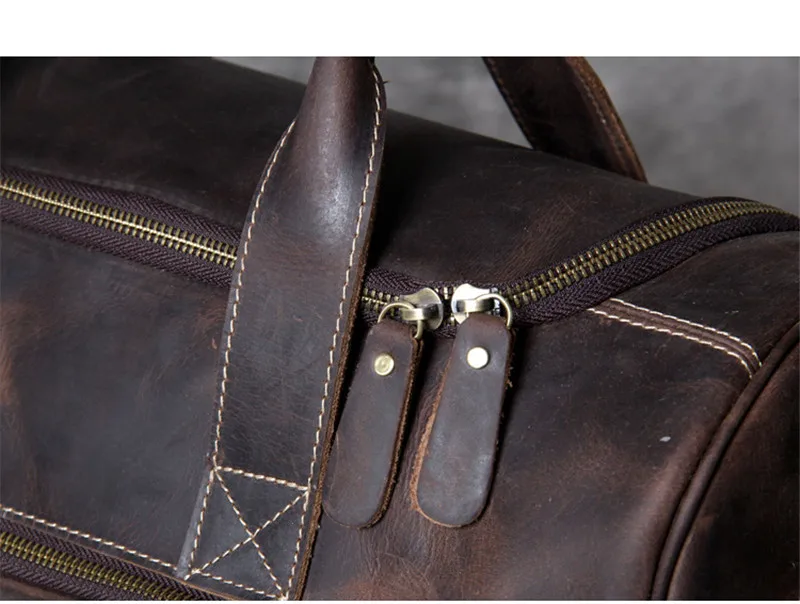 PNDME high quality crazy horse cowhide travel bag luxury simple vintage genuine leather luggage storage duffel handbags | Багаж и сумки