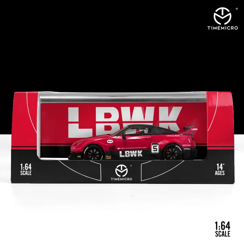 TimeMicro 1:64 LBWK Nissan GTR R35 LB 3 0 красный черный производительность литая модель