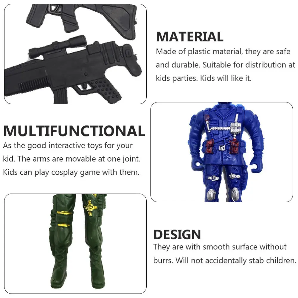 

9pcs Soldier Molds Soldier Action Figures Playset with 6pcs Weapons