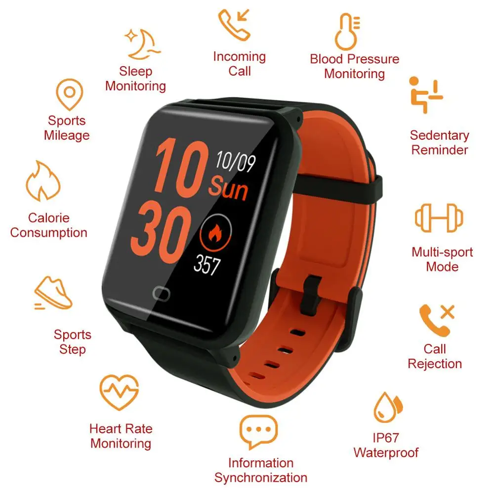 

Smart Watch Waterproof Heart Rate Monitor Blood Pressure Smartwatch Women Wearable Watch Men Multiple Sport Mode