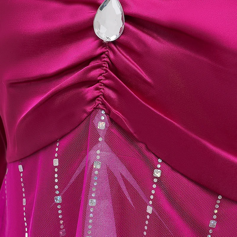 

Girls Elsa Dress Snow Queen 2 Elsa Dresses Children Rose Princess Elza Cosplay Costumes Kids Halloween Birthday Party Long Dress