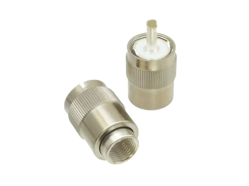 Соединитель UHF штекер PL259 припой RG8 RG213 LMR400 7D FB кабель серебристый|silver connectors|silver