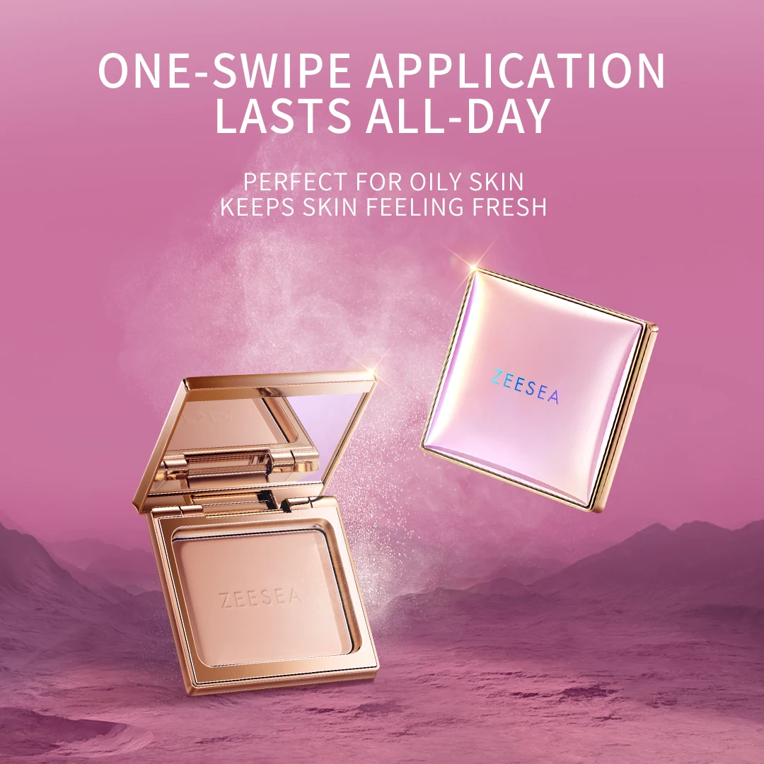 Пудра для прессования ZEESEA Metaverse розовая серия долговечная основа новый продукт |