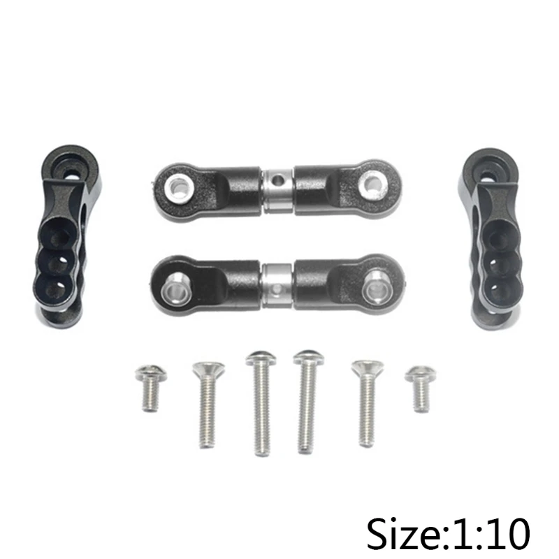 

1/10 TRAX DIY Toy Adjustable Steering Rod Servo Mount Simulation RC Car Metal Steering Tie Rod RC Model Accessories 69HE