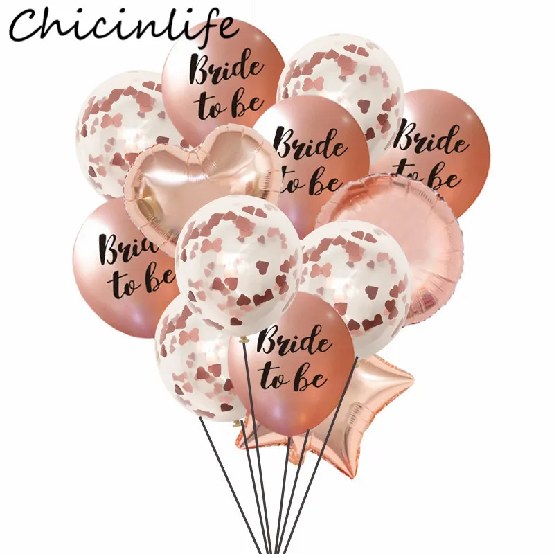Chicinlife розово золотые латексные шары для невесты свадебные в форме сердца