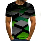 2021 г., Мужская футболка Three -Di sional Vortex, летняя повседневная забавная футболка с 3D-принтом и круглым вырезом