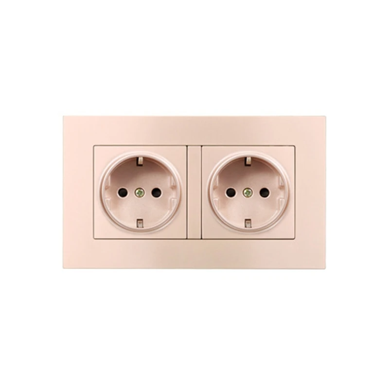 

146 Model EU Plug Electrical Wall Socket Indoor Replaceable Socket Panel Four Holes Power Outlet for Bedroom Living Room Hotel