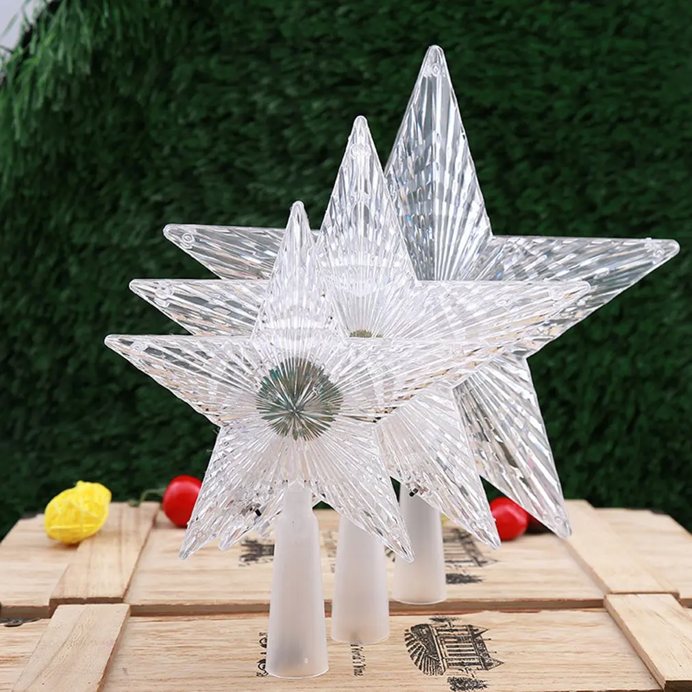 

Christmas Decoration Transparent Acrylic Glitter Five-pointed Star Christmas Tree Top Star Decoration
