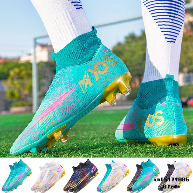 

Mens Football Boots Sg Professional Soccer Shoes For Kids Boys Cleats Society Artificial Glass Indoor Hightop Football Shoes New