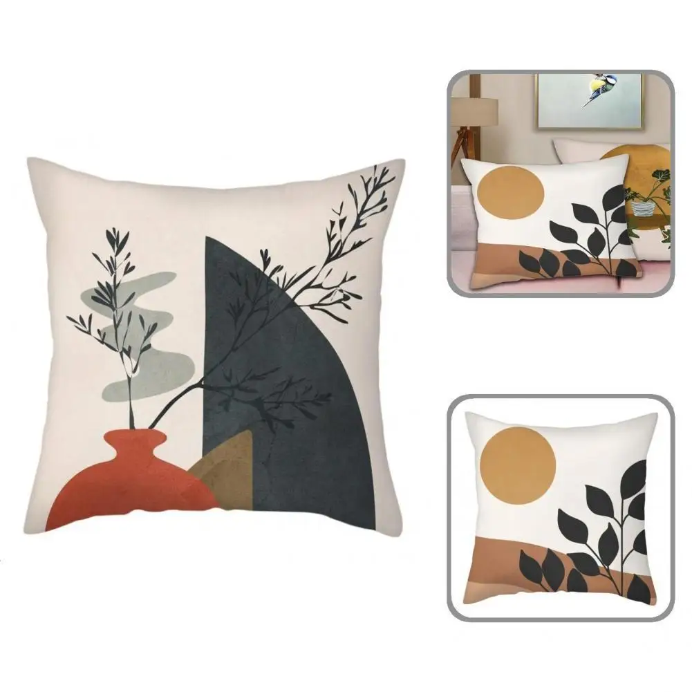 

Delicate Pillow Case Soft Touch Lightweight Green Leaf Square Sofa Cushion Case Pillow Slipcover Throw Pillowcase