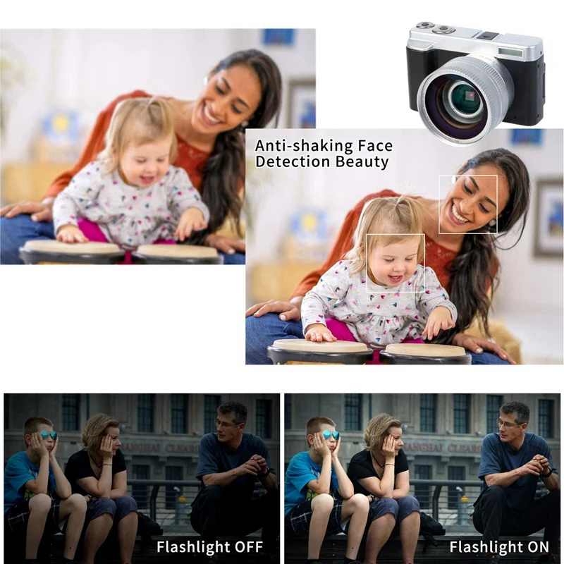Цифровая камера видео Vlogging YouTube рекордер HD1080P 30FPS 24.0MP 3 0 дюймов флип-экран 16X