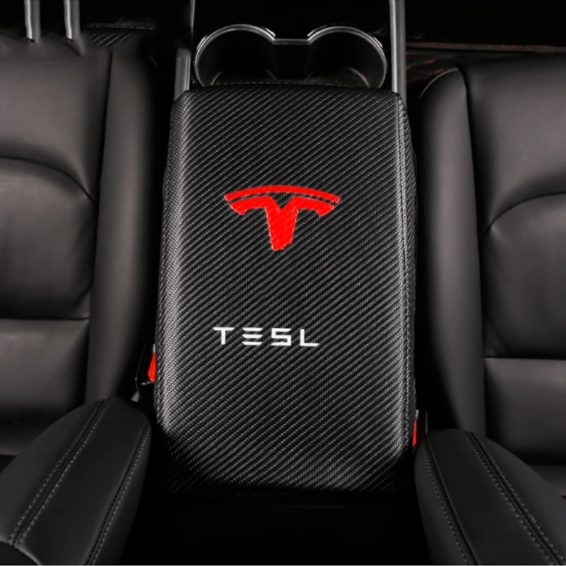 Modification Leather armrest box holster central armrest box protective cover modification for Tesla Model 3