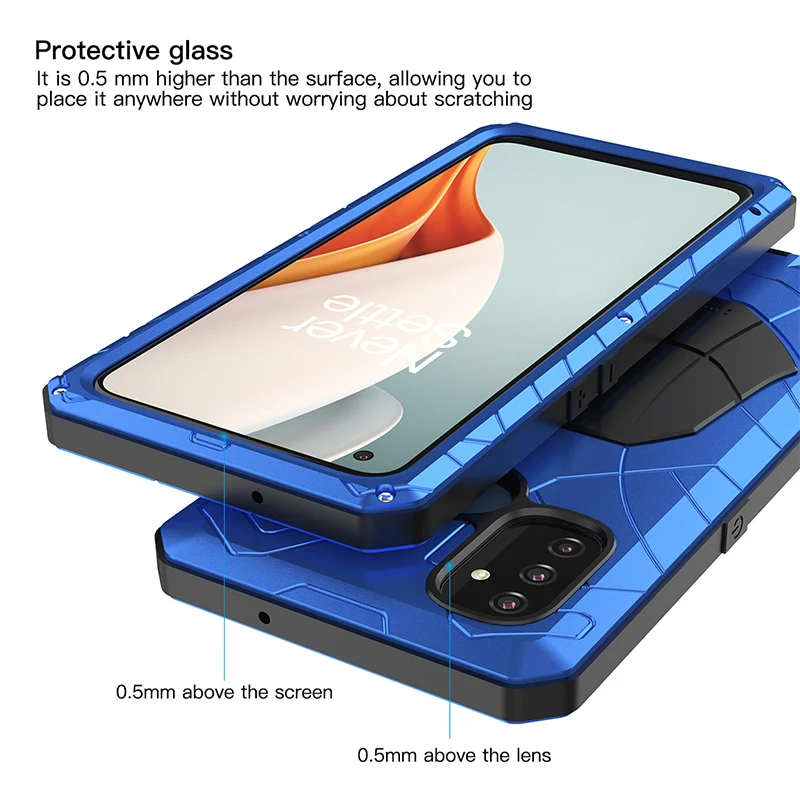 phone case for oneplus nord n100 shockproof cover heavy duty protection armor metal coque for1 nord n10 5g with tempered glass free global shipping