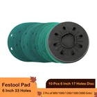 6-дюймовая беспылевая шлифовальная накладка с 33 отверстиями, подложка 150 мм с 6 