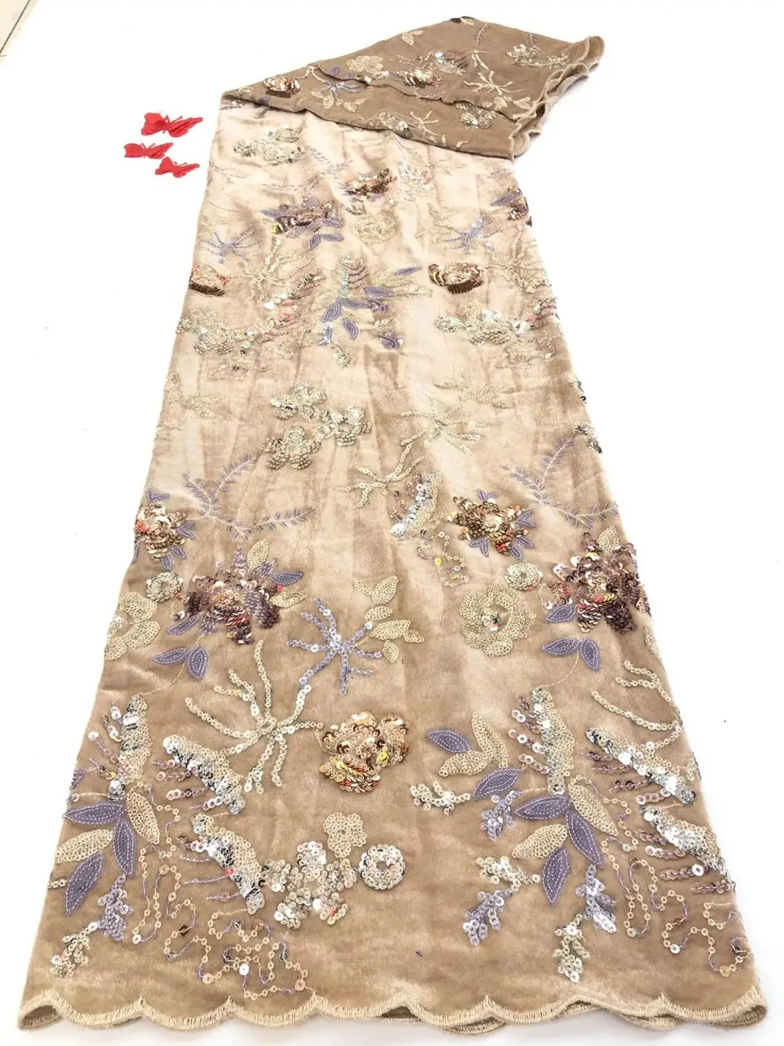 

Новое поступление, Цветочная бархатная кружевная ткань, африканская кружевная ткань, высококачественная ткань для шитья AFFJ