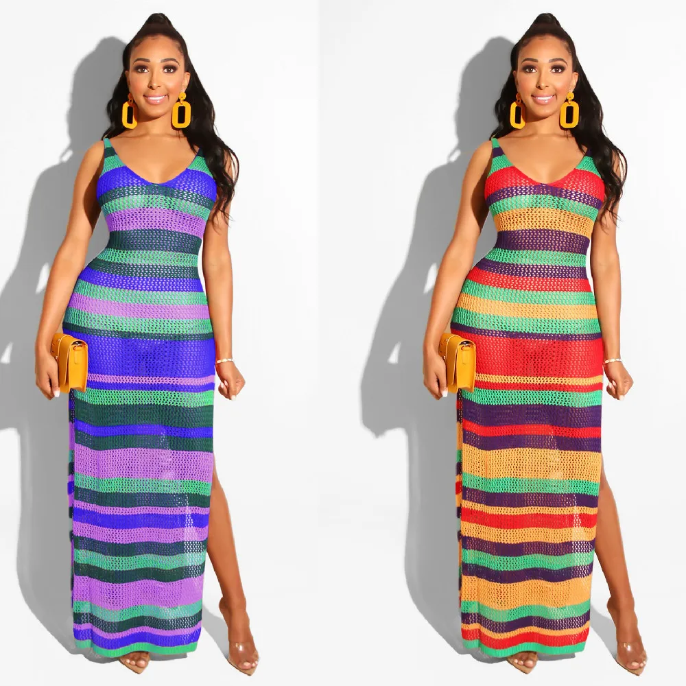 Сексуальное бикини накидка ручная работа Радужный безрукавный с Боковым