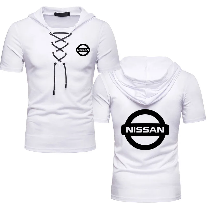 

Мужская хлопковая футболка с коротким рукавом, однотонная брендовая футболка с принтом логотипа Nissan car, 2021