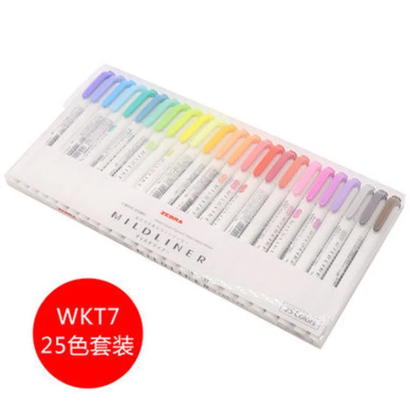 ZEBRA Mildliner Series WKT7 Double head Highlighter Marker 25pcs loose