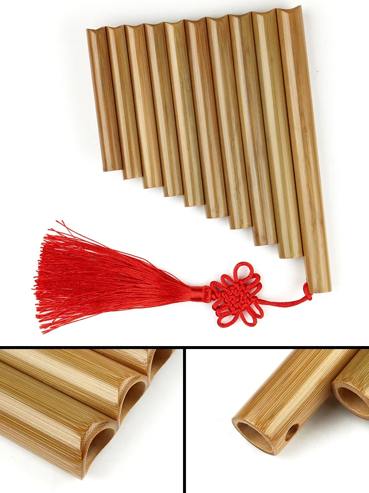 Китайский народный музыкальный инструмент Pan Flute Bamboo Panflute 10 труб духовой инструмент Panpipes Flauta ручной работы легко носить с собой
