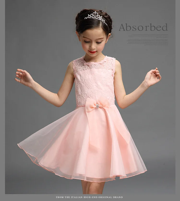 Белые/розовые платья на пуговицах для девочек Вечернее бальное платье Хэллоуин