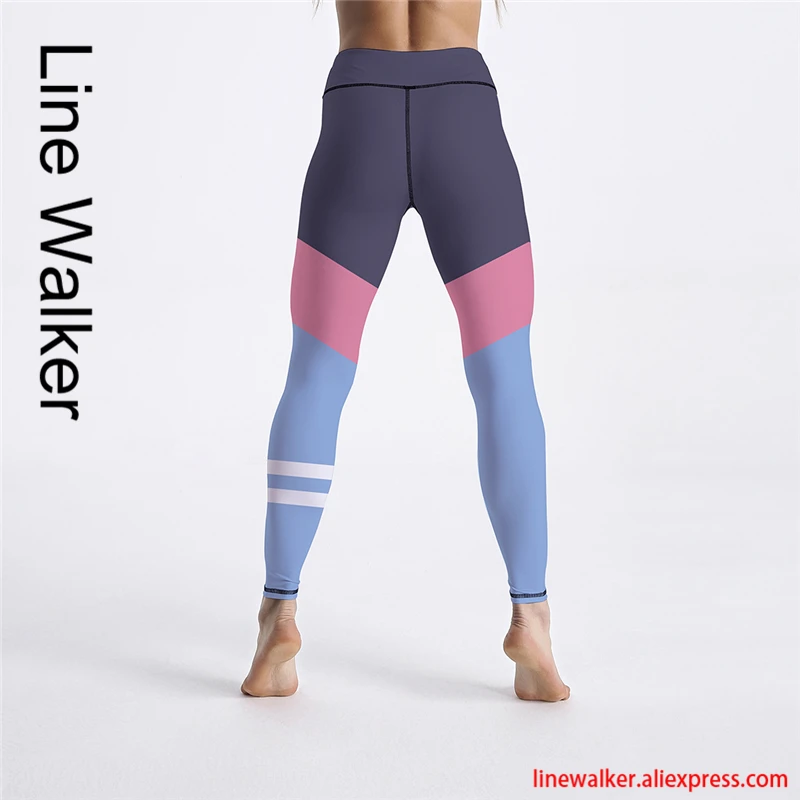 Леггинсы с вставками и принтом в полоску штаны для йоги высокой талией эффектом