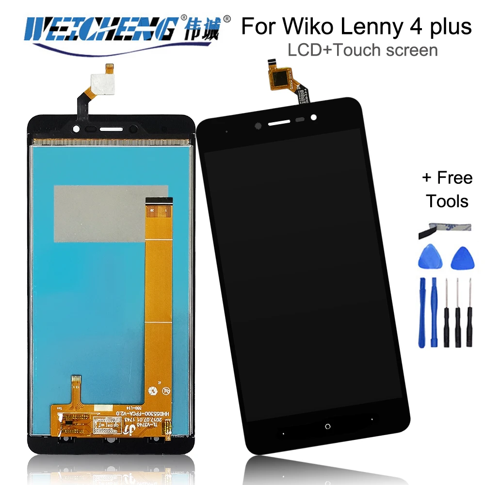 ЖК дисплей для Wiko Lenny 4 plus + сенсорный экран протестированный дигитайзер в сборе