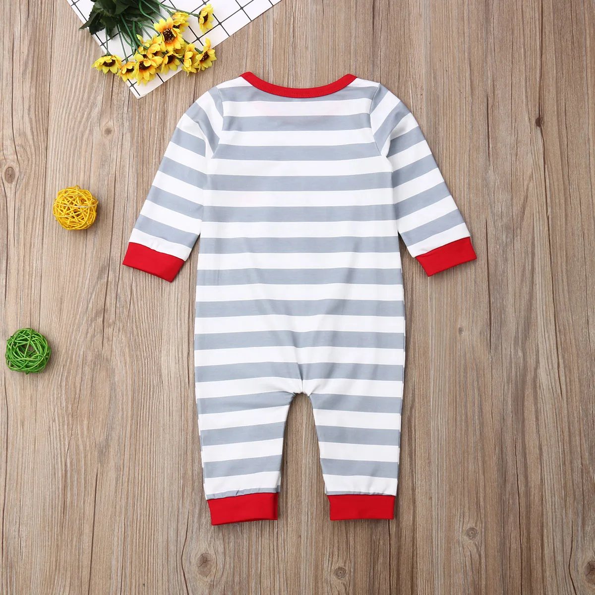 

Newborn Baby Striped Romper Infant Boy Girl Long Sleeve Dinosaur Cartoon Jumpsuit Toddler Casual Autumn Outfits Clothes 0-24M