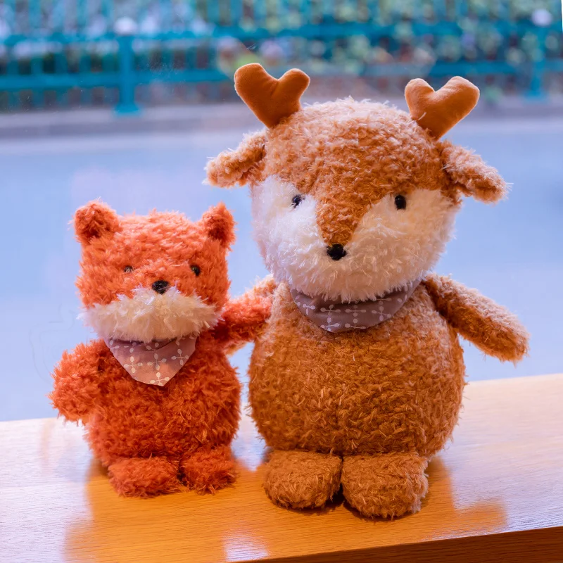 

22-37cm Soft Cute Cartoon Bear Fox Rabbit Pig Dog Plush Toys Stuffed Small Animals Pillow Doll For Girls Kids Birthday Gifts
