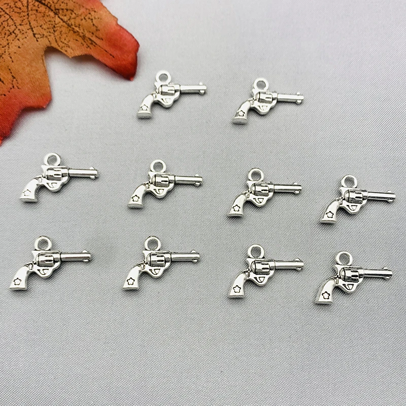 

10Pcs 20X14mm High Quality Alloy Silver Fashion Revolver Charm DIY Jewelry Pendant Necklace Bracelet Earrings Making Accessories