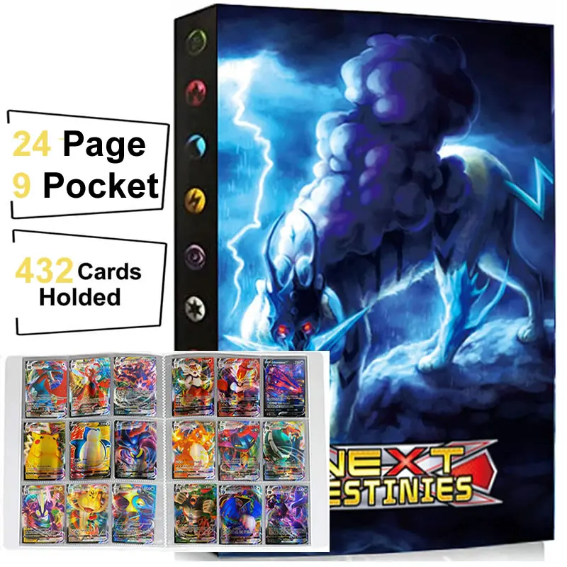 

New 9 Pocket Pokemon Album 432 Card Book Pokémon Playing Game Card Binder Collection Holder Map Folder Loaded List Kids Toy Gift